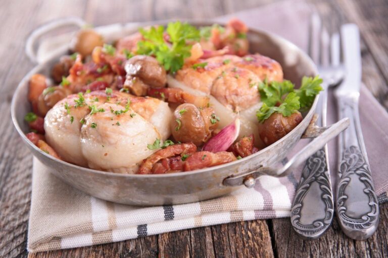 Paupiettes de veau, lardons et champignons