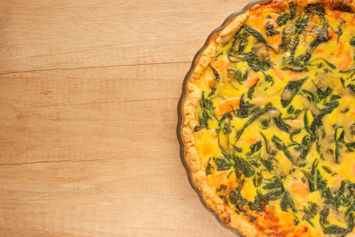Quiche maison au potiron et &eacute;pinards.