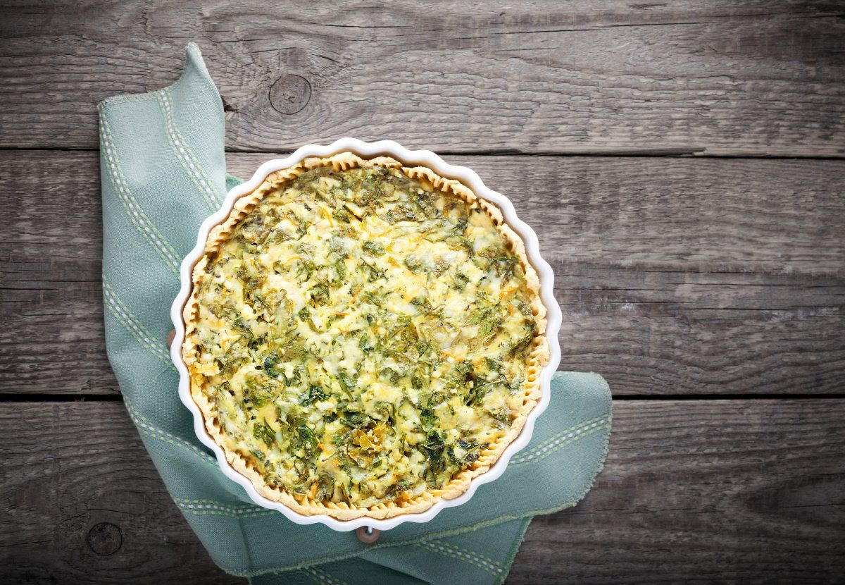 Quiche aux &eacute;pinards sans gluten.