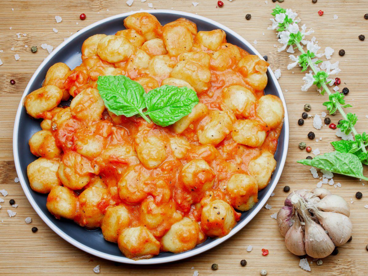 Gnocchis maison &agrave; la sauce tomate et basilic.