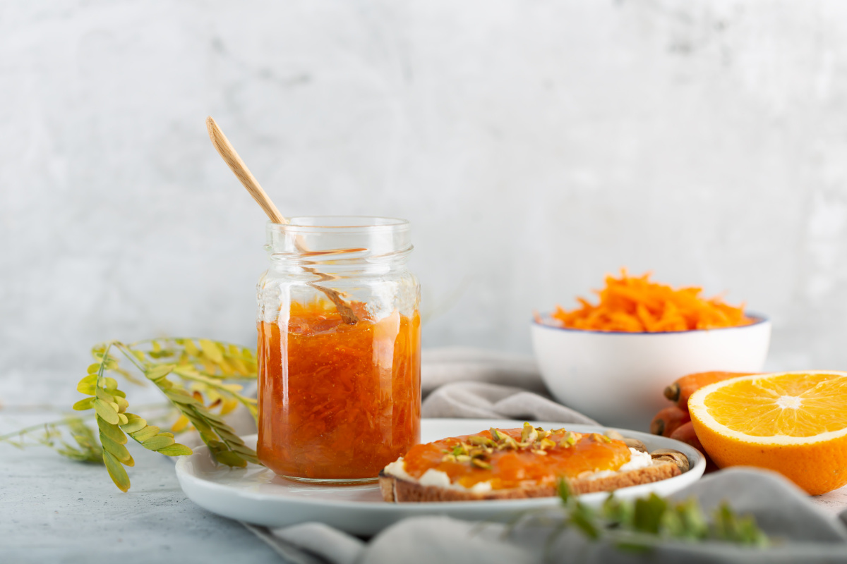 Pot de confiture de carottes à l'orang.