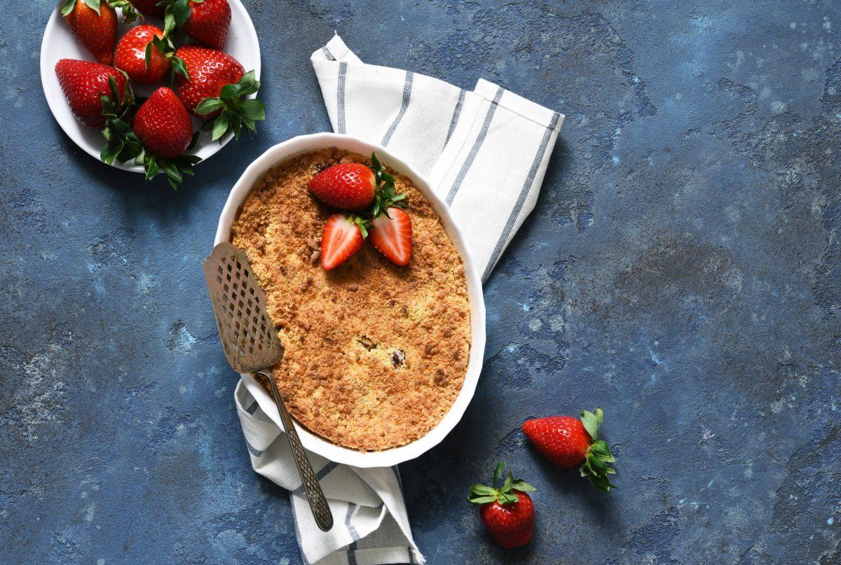 Crumble aux fraises.