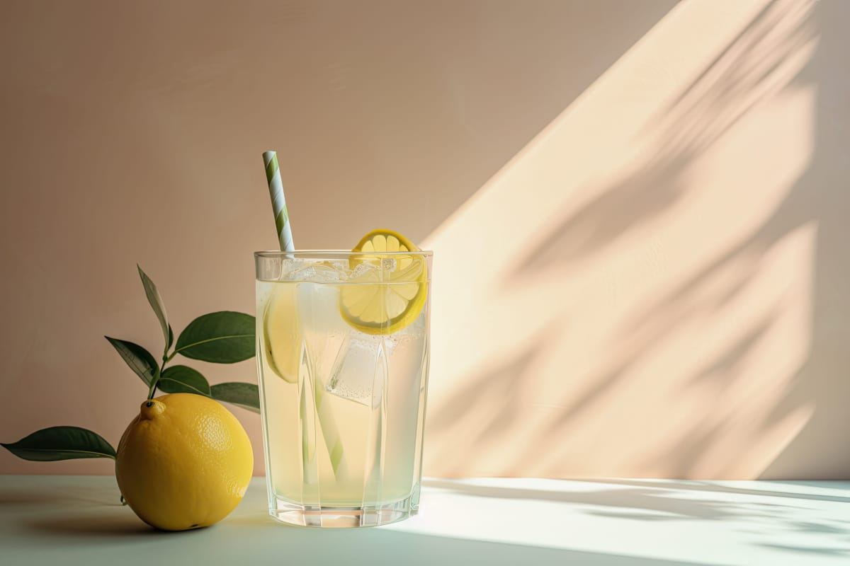 Citronnade maison avec des gla&ccedil;ons.